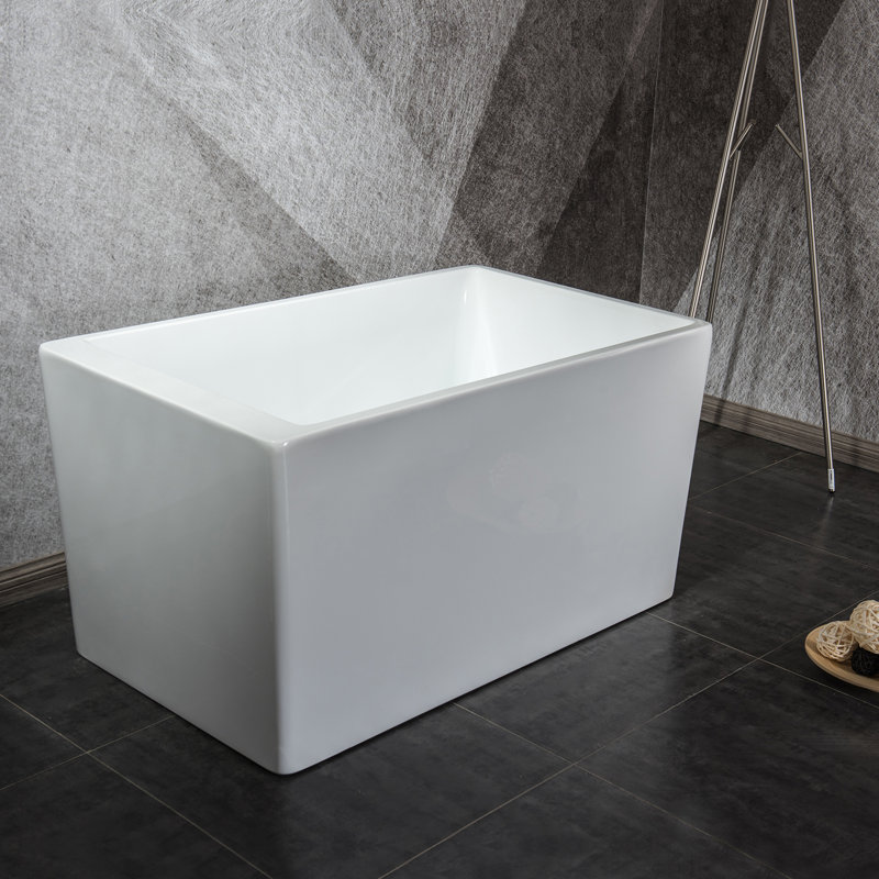 KBP HOME 47" x 28" Freestanding Soaking Porcelain Bathtub Wayfair